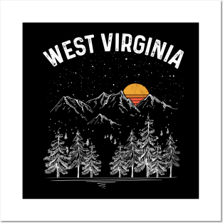 Vintage Retro West Virginia State Posters and Art